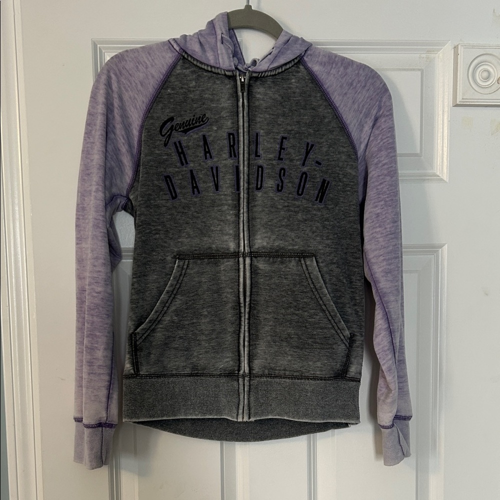 Harley-Davidson zip up hoodie in Gray and Lavender size small